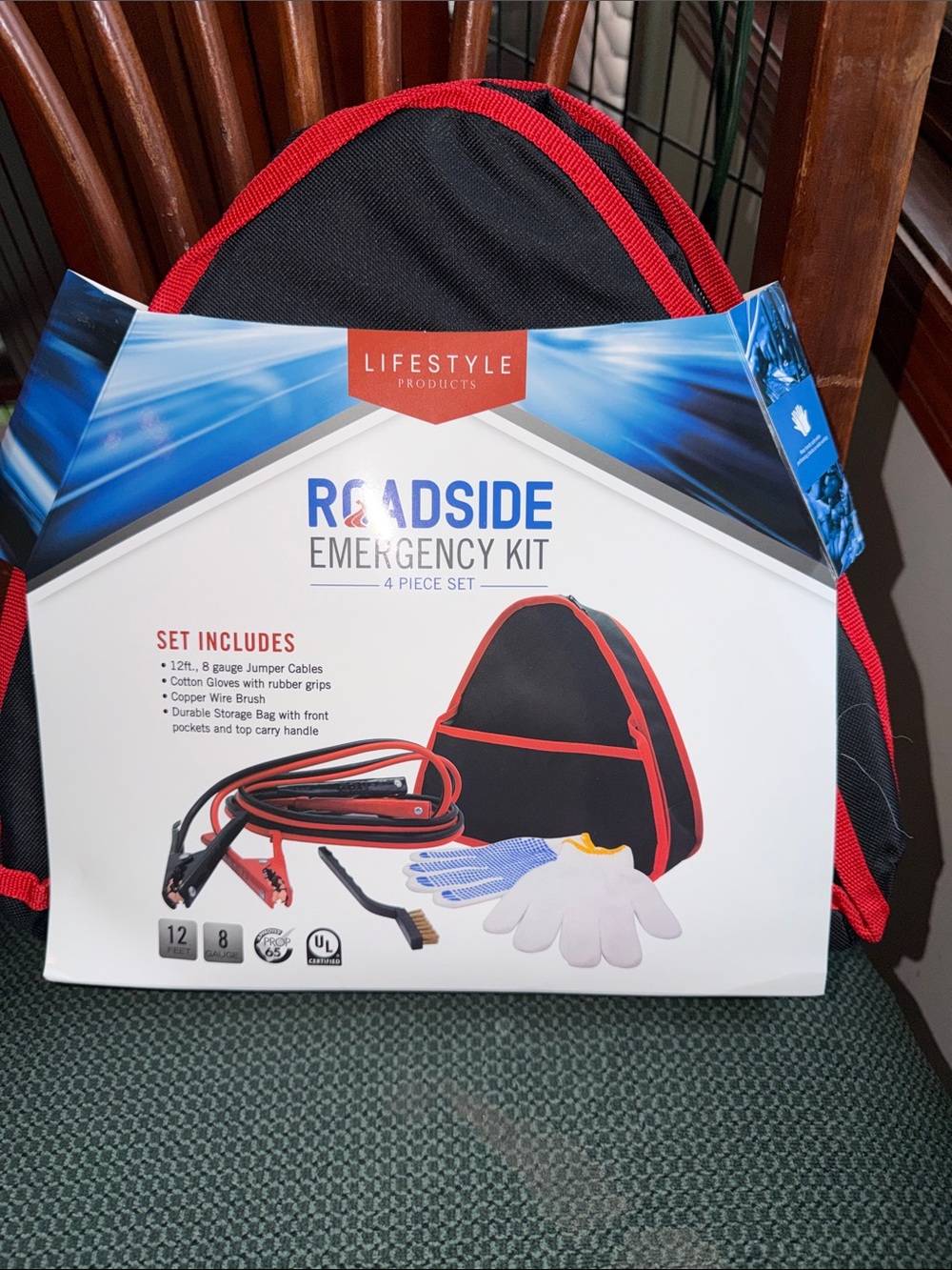 Lifestyle Roadside Emergency Kit - Red & Black 4-Piece Set - Picture 1 of 2